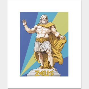 Vintage Retro Zeus Greek God Posters and Art